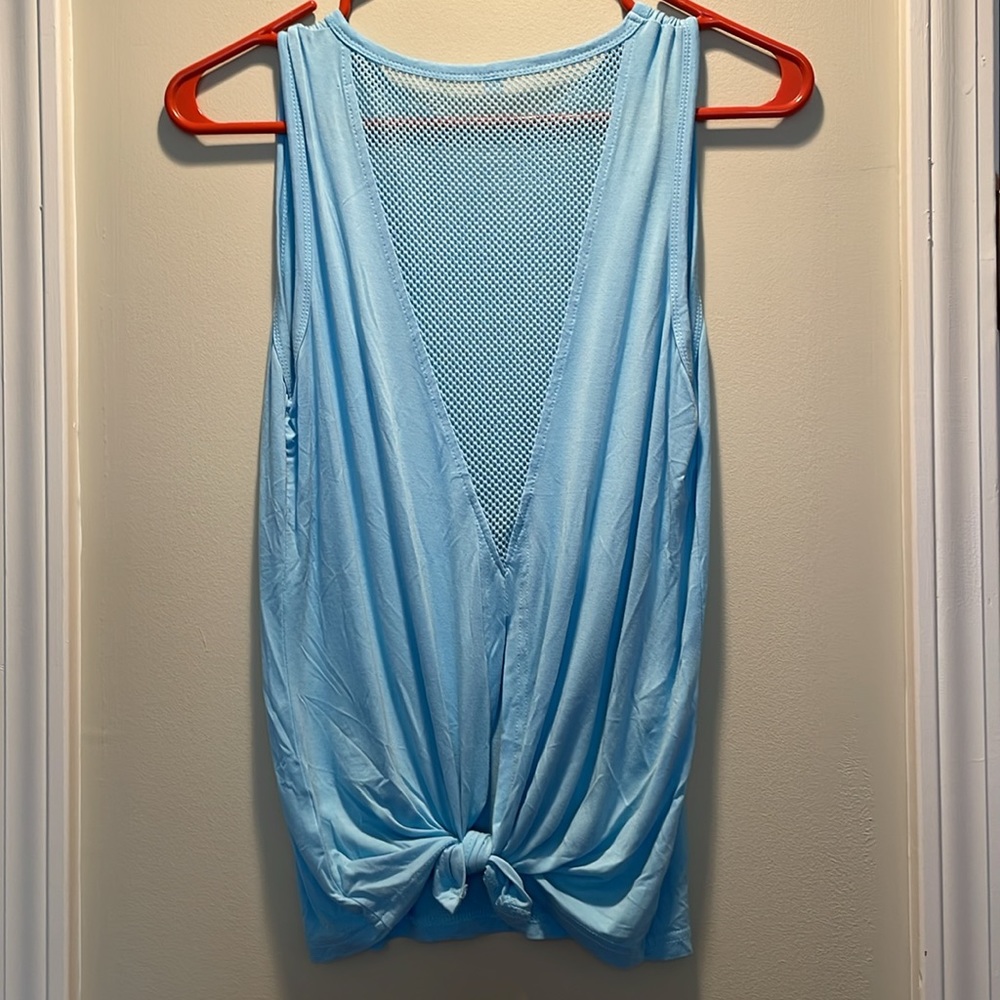 Blue Mesh Back Tank - Picture 2 of 2